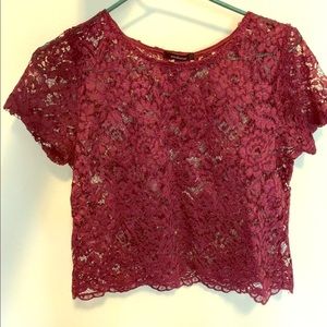 Cropped lace blouse